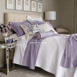 美式全棉立体公主风绗缝被空调被三件套床盖 纯色夏凉被床单床罩