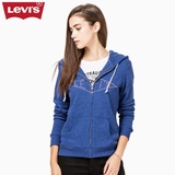 Levi's李维斯秋冬季女士印花蓝色连帽拉链针织卫衣外套17389-0002