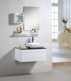 欧式浴室柜新款简约现代时尚橡木挂墙式玻璃台面洗手盆组合吊柜
