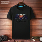 顿伦新品超人大战蝙蝠侠T恤影视超级英雄男女纯棉短袖T恤宽松圆领