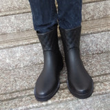 特价西班牙品牌新款春秋外贸天然环保橡胶黑色短筒女款雨鞋雨靴