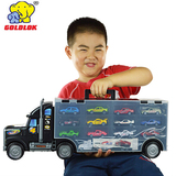 高乐货柜车套装 儿童超大汽车总动员运输车 含13辆合金车模玩具