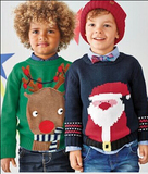 现货 英国代购NEXT正品 男童 纯棉圣诞老人圆领棉毛衣针织衫