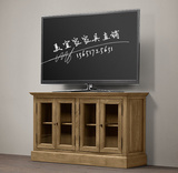 特价RH美式乡村卧室实木小电视柜 欧式复古做旧地柜客厅家具定制