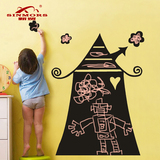 新贸墙贴促销恐龙猪创意黑板贴画儿童房幼儿园涂鸦墙纸可移除贴纸