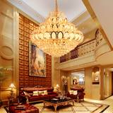 新款莲花水晶吊灯欧式大气奢华金色圆形客厅别墅酒店复式楼灯具