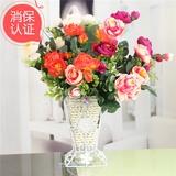 仿真6叉新菊玫瑰花家居客厅餐桌装饰花仿真花束塑料花批发假花