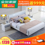 全友家私 现代卧室组合家具板式床1.5m 1.8米双人床床头柜107021