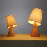 夜灯创意温馨灯具本来设计 原木质装饰台灯卧室床头灯调光实木小
