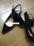 Zara西班牙正品代购16年2月女鞋露跟低跟浅口鞋3366/101现货36/37