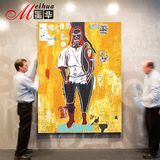 美国表现主义艺术家Basquiat抽象人物现代涂鸦大尺寸超大幅装饰画