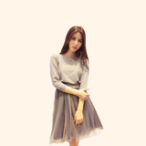 2016新款 夏季连衣裙韩版毛衣针织衫套装裙 两件套网纱蓬蓬裙套装