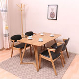 Z型实木椅简约现代新中式个性实木餐椅子休闲咖啡椅设计师椅欧式