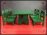 日本直送森林家族sylvanian families绝版绿色古董六人餐桌椅组合