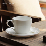 倍特斯欧式纯白色骨瓷拉花杯拿铁意式咖啡杯子陶瓷下午茶杯