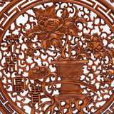东阳木雕 中式仿古挂件方形家居饰品福字 壁挂 实木镂空雕刻60cm