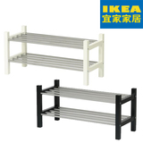 IKEA宜家代购 图西格 双层鞋架 鞋柜 黑色/白色 实木 不锈钢