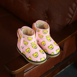 2015冬季新款韩版儿童雪地靴中筒靴女童靴子小熊男童鞋棉鞋宝宝鞋