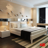 简约现代时尚实木橡木1.5米1.8米婚床宜家白色烤漆双人床新款大床