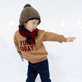 预售韩国代购正品童装男童2015冬款 圆领套头衫中大童宽松卫衣衫