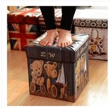 PU皮质折叠箱收纳凳子储物凳换鞋凳可坐儿童玩具收纳箱整理箱包邮