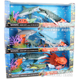 喜帝海洋动物关节可动棱皮龟双髻鲨蓝鲸海豚虎鲸海蟹鲨鱼玩具模型