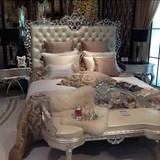 欧式床雕花双人床1.8米大床新古典床美式布艺简约全实木床2米婚床