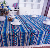 田园东南亚民族风桌布布艺棉麻北欧地中海波西米亚条纹桌布茶几布