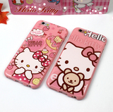 日韩holle kitty6plus手机壳 iPhone5s全包可爱 浮雕6s卡通防摔套