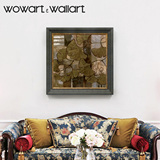 Wowart  美式风格客厅装饰画单幅沙发背景墙树叶壁画玄关有框挂画
