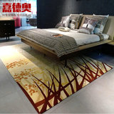 嘉德奥定制进口手工羊毛 现代简约素色卧室床边客厅茶几沙发地毯