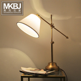 美式台灯 办公写字台灯工业复古铁艺装饰可调节镀铜写字灯MK825