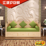 新款宜家实木沙发床折叠抽拉多功能两用1.2 1.5 1.8米沙发床定制