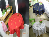 中国文字特色新古典棉麻布料桌布台布多用盖布带花边 批发价