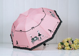 钢琴美女晴雨伞创意韩国公主伞折叠伞阿波罗蘑菇伞正品雨衣防嗮