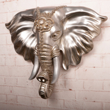 复古立体动物大象头壁挂壁饰欧式家居客厅墙面装饰品创意挂饰挂件