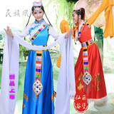 新款民族舞蹈女装藏族舞蹈服装演出服装表演服水袖西藏雪莲花藏服