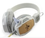 亲联A6+网吧耳机电脑高端游戏抗暴力头戴式带麦克2.4米加粗线白色