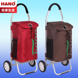 hano铝合金便携购物车平步轮买菜车小拉车可折叠行李拖车新品包邮
