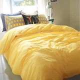 简约宜家风格 纯色床单床笠三四件套春季床上用品纯棉被套1.8米