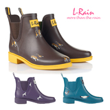 现货L-Rain新款热卖正品小动物低帮短筒女雨鞋/雨靴/短靴花园鞋
