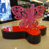 新款红色蝴蝶花瓣座椅 商场休息区凳子 玻璃钢时尚创意座椅定制
