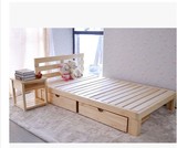 实木床松木床双人床单人床儿童床成人床简易床总长1.2 1.8 1.5米