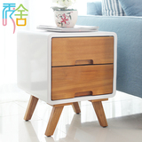 北欧床头柜创意卧室白色烤漆三斗柜小户型现代简约实木组装储物柜