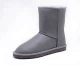冬季外贸原单真皮中短筒保暖加绒防滑羊毛雪地靴男式棉鞋0.8公斤
