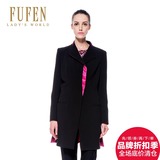 FUFEN福芬专柜女装官网春季女士修身长款立领风衣大衣D-5258