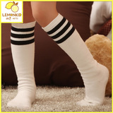 柠檬宝宝 韩版男女儿童袜子纯棉女学生袜长筒运动过膝中筒袜