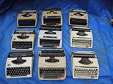 热卖英文机械老打字机 老上海产古董打印机英雄 飞鱼牌老式打字机