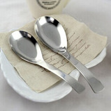 韩国创意不锈钢304汤勺子 平底勺 儿童小汤匙 餐具 搅拌勺 饭汤勺
