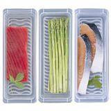 日本FaSoLa厨房保鲜盒长方形食品收纳盒冰箱塑料沥水大号保鲜盒